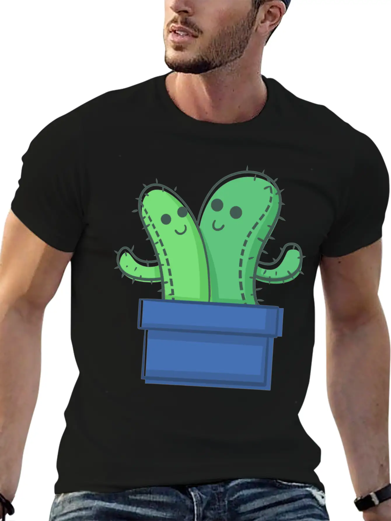 Cactus Family The Twins Timeless Short Sleeve Tee – Comfy And Minimalist Design