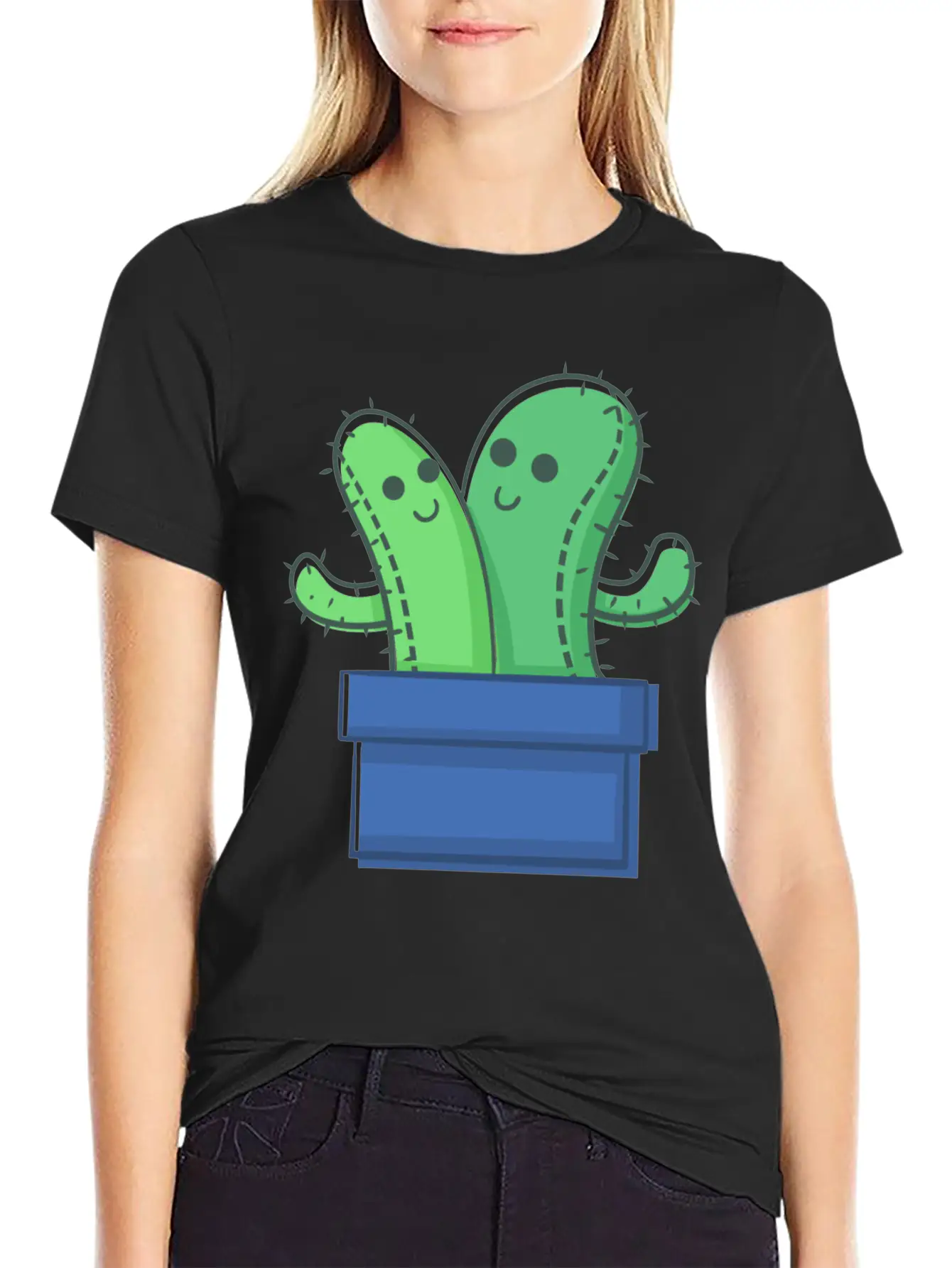 Cactus Family The Twins Timeless Short Sleeve Tee – Comfy And Minimalist Design