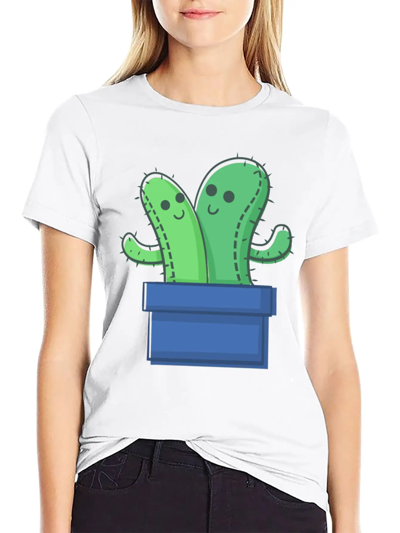 Cactus Family The Twins Timeless Short Sleeve Tee – Comfy And Minimalist Design