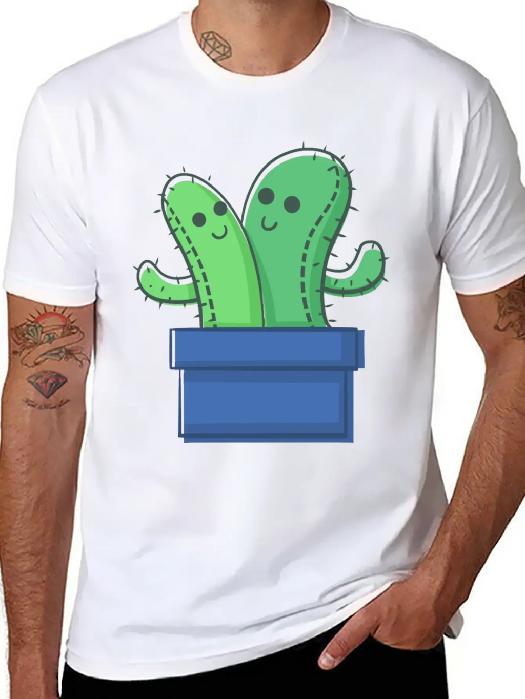 Cactus Family The Twins Timeless Short Sleeve Tee – Comfy And Minimalist Design