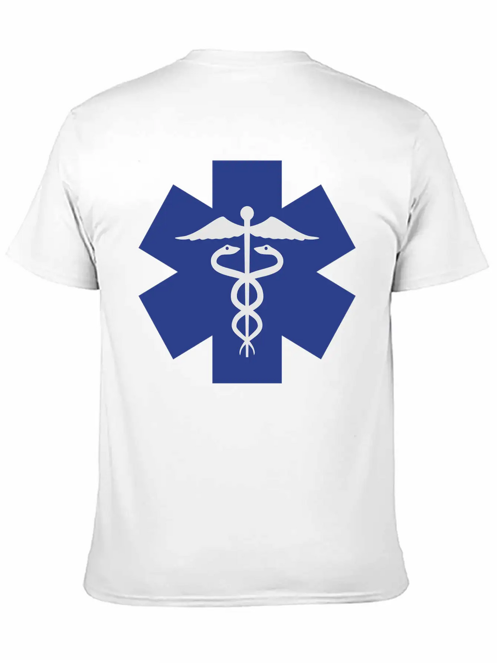 Caduceus On Blue Star Of Life Relaxed Everyday Tee – Lightweight And Durable Cotton