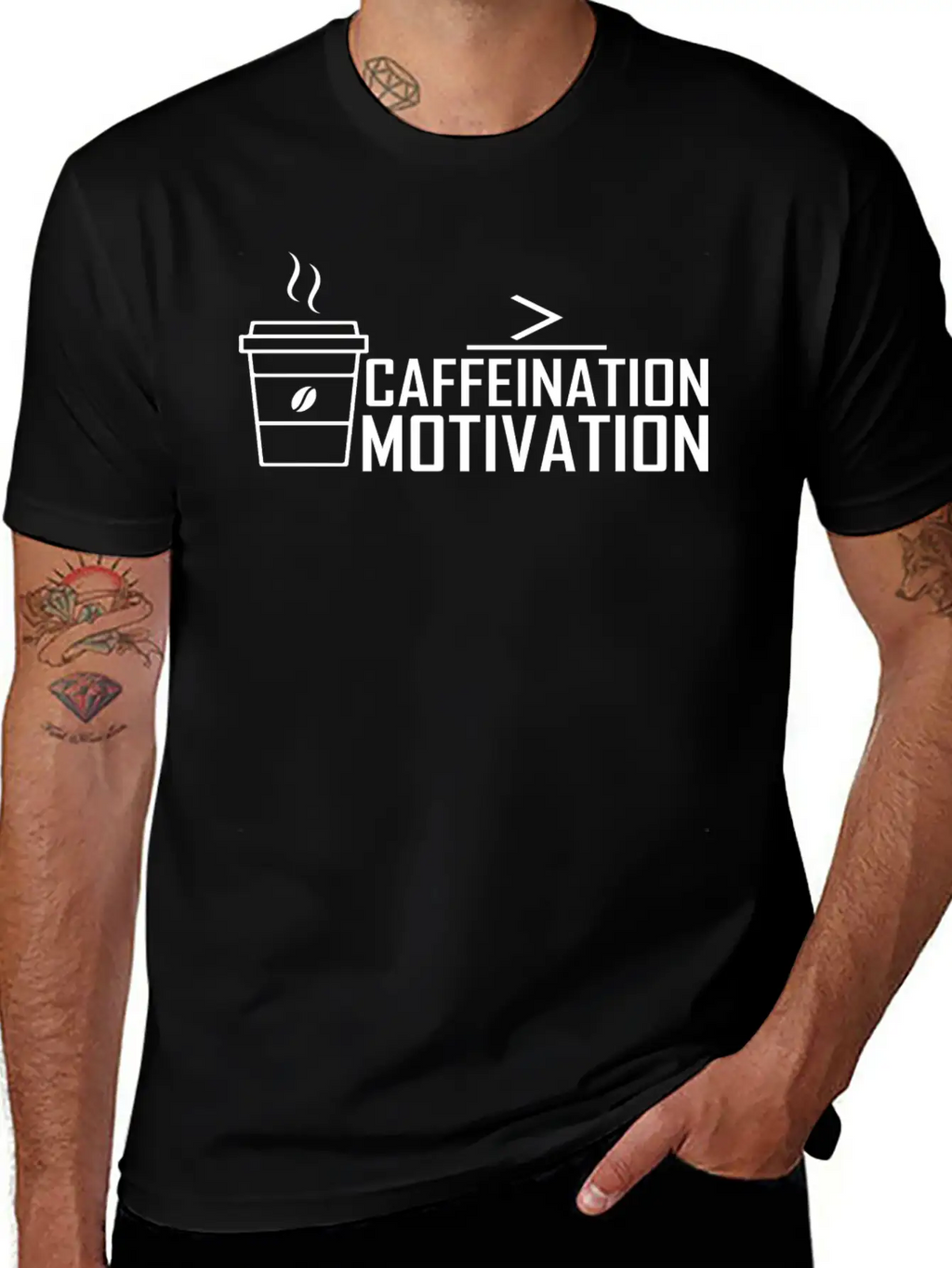 Caffeination Motivation Basic Graphic T-Shirt – Daily Comfort In Soft Cotton