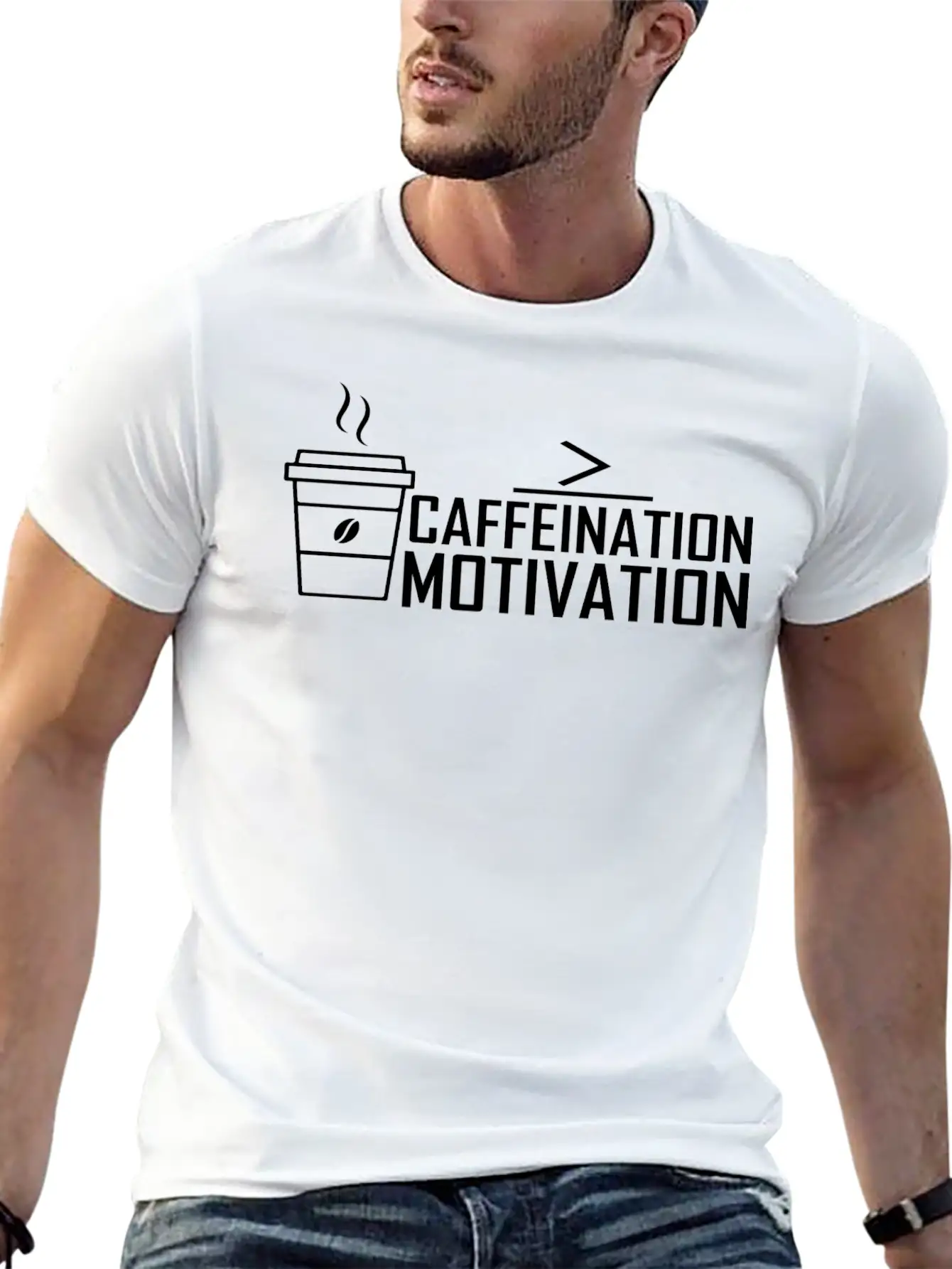 Caffeination Motivation Basic Graphic T-Shirt – Daily Comfort In Soft Cotton