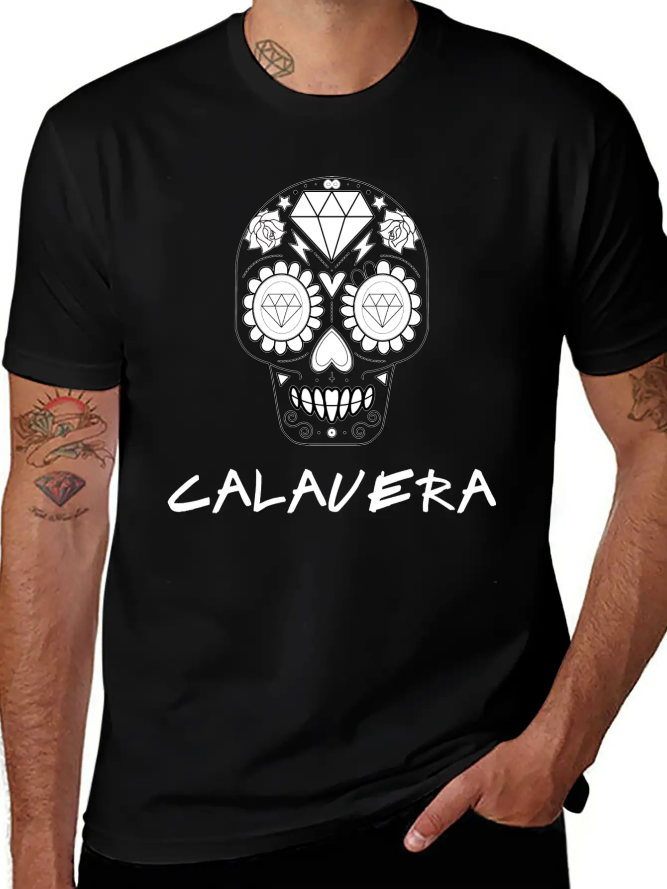 Calavera White Timeless Short Sleeve Tee – Comfy And Minimalist Design