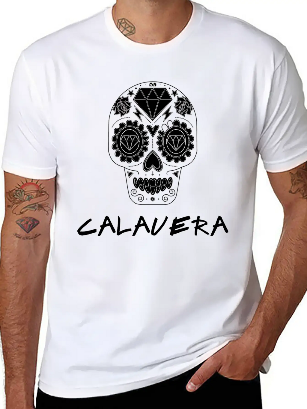 Calavera White Timeless Short Sleeve Tee – Comfy And Minimalist Design