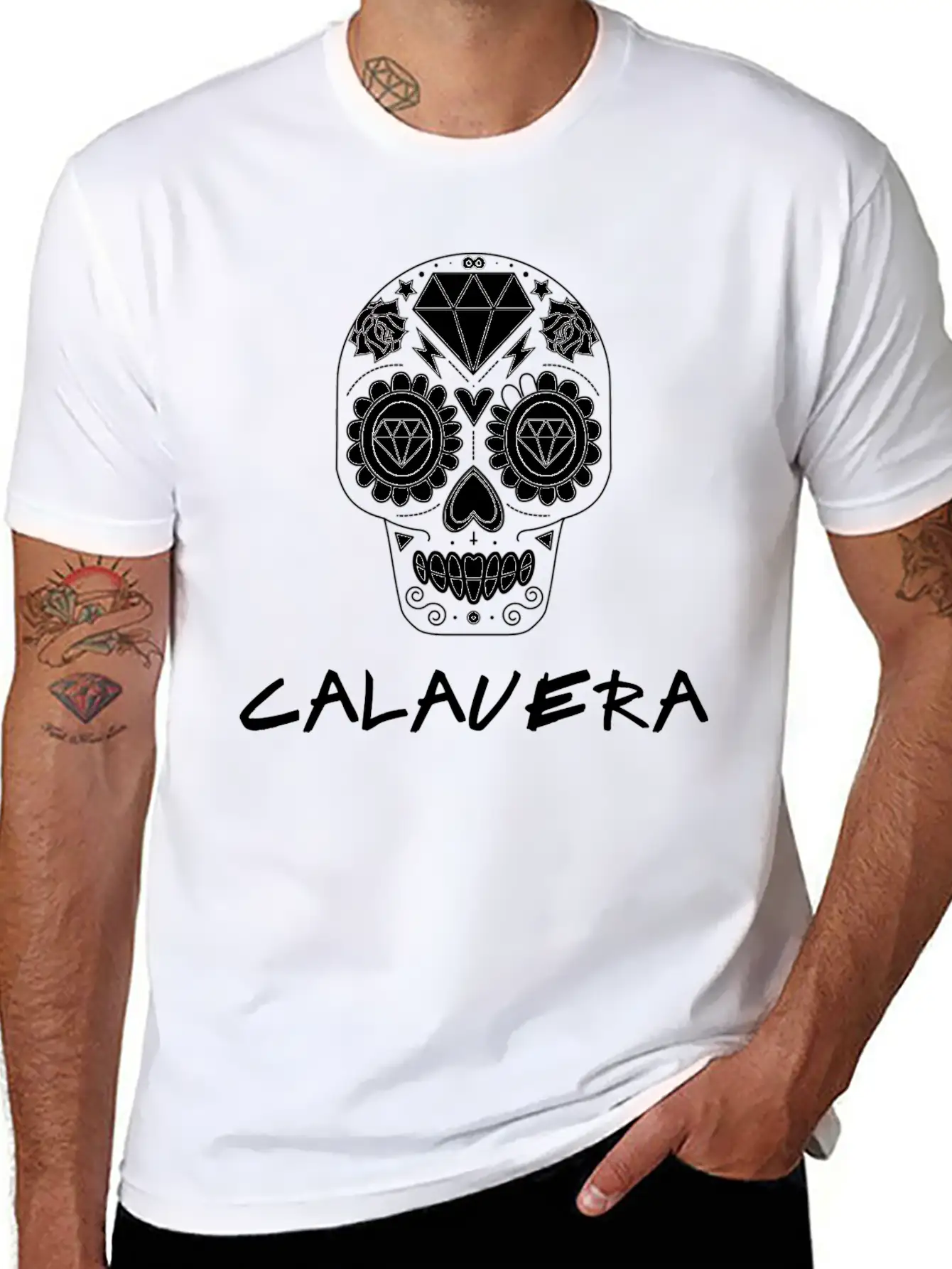 Calavera White Timeless Short Sleeve Tee – Comfy And Minimalist Design