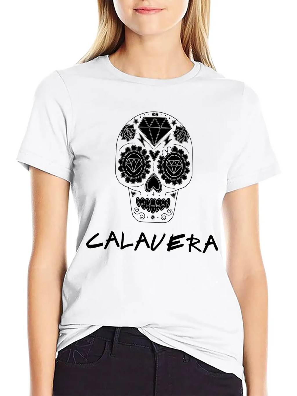 Calavera White Timeless Short Sleeve Tee – Comfy And Minimalist Design