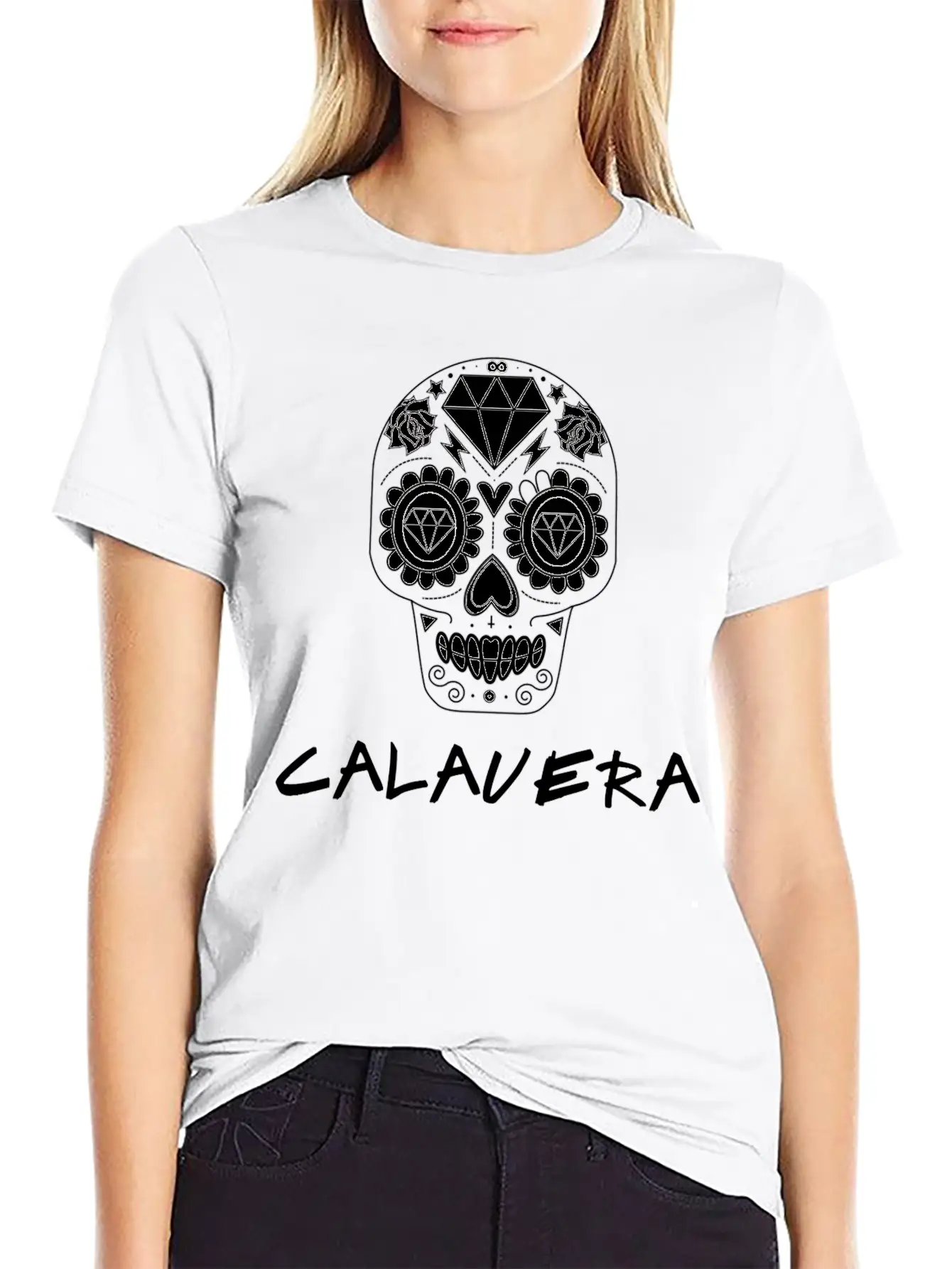 Calavera White Timeless Short Sleeve Tee – Comfy And Minimalist Design