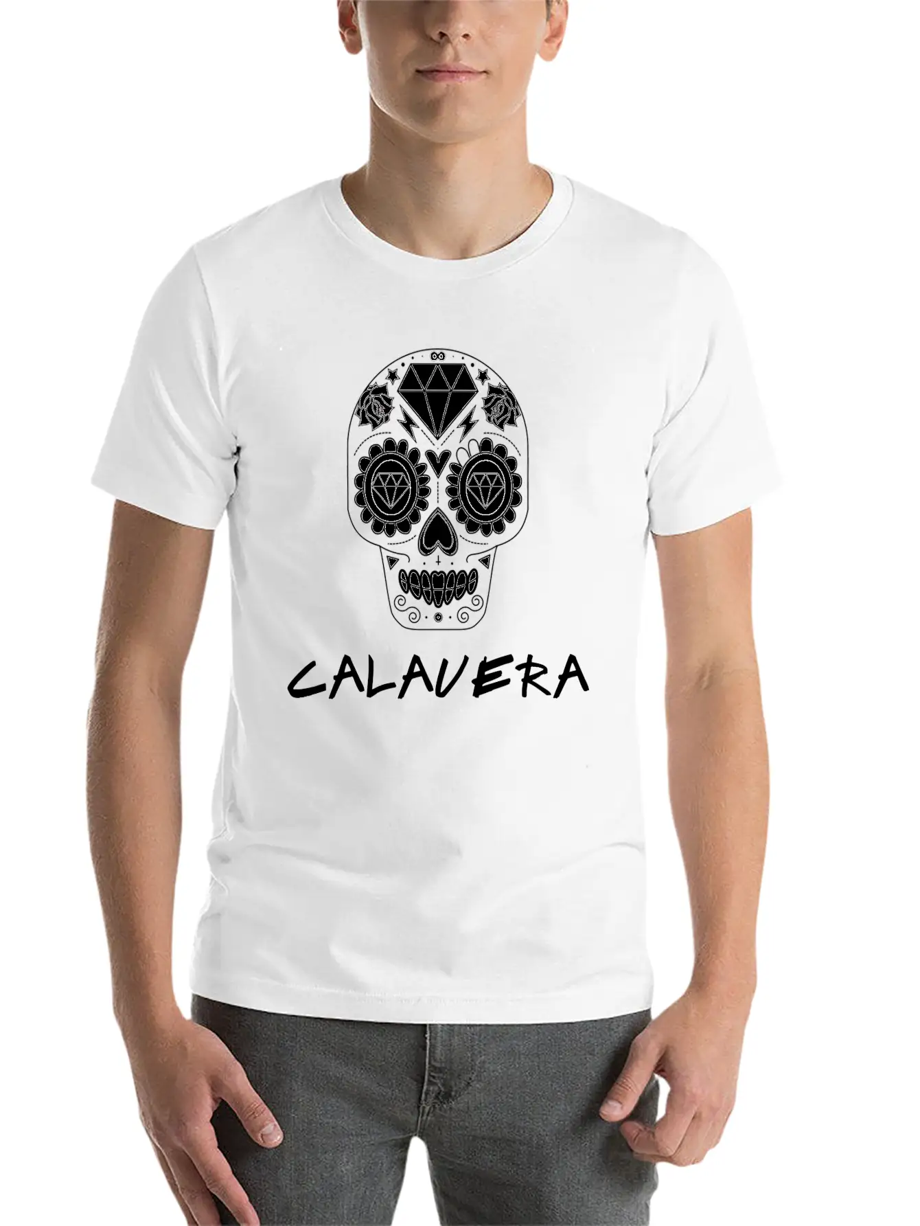 Calavera White Timeless Short Sleeve Tee – Comfy And Minimalist Design
