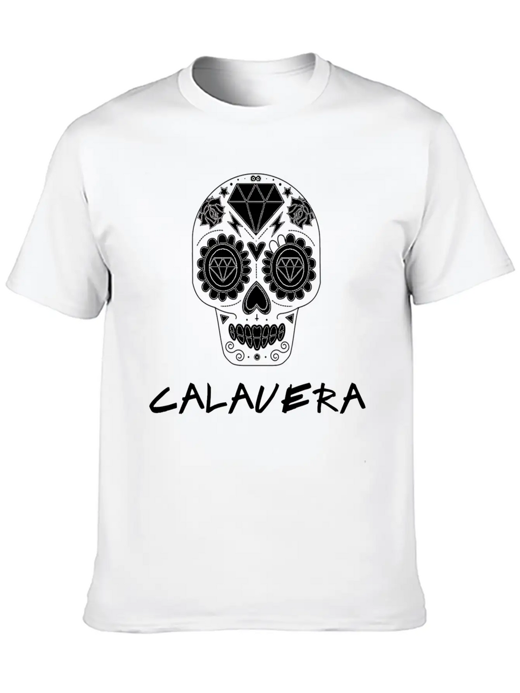 Calavera White Timeless Short Sleeve Tee – Comfy And Minimalist Design