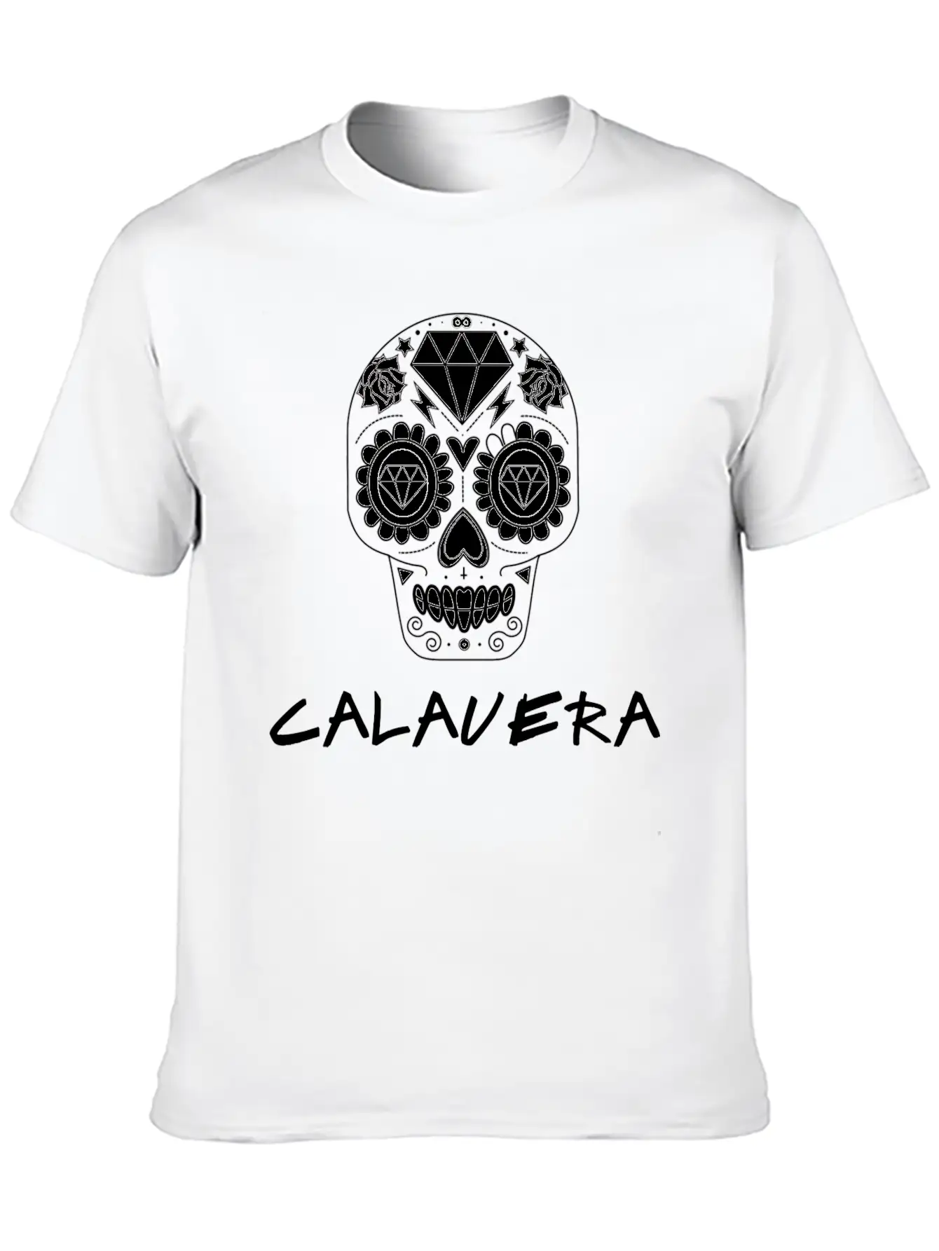 Calavera White Timeless Short Sleeve Tee – Comfy And Minimalist Design