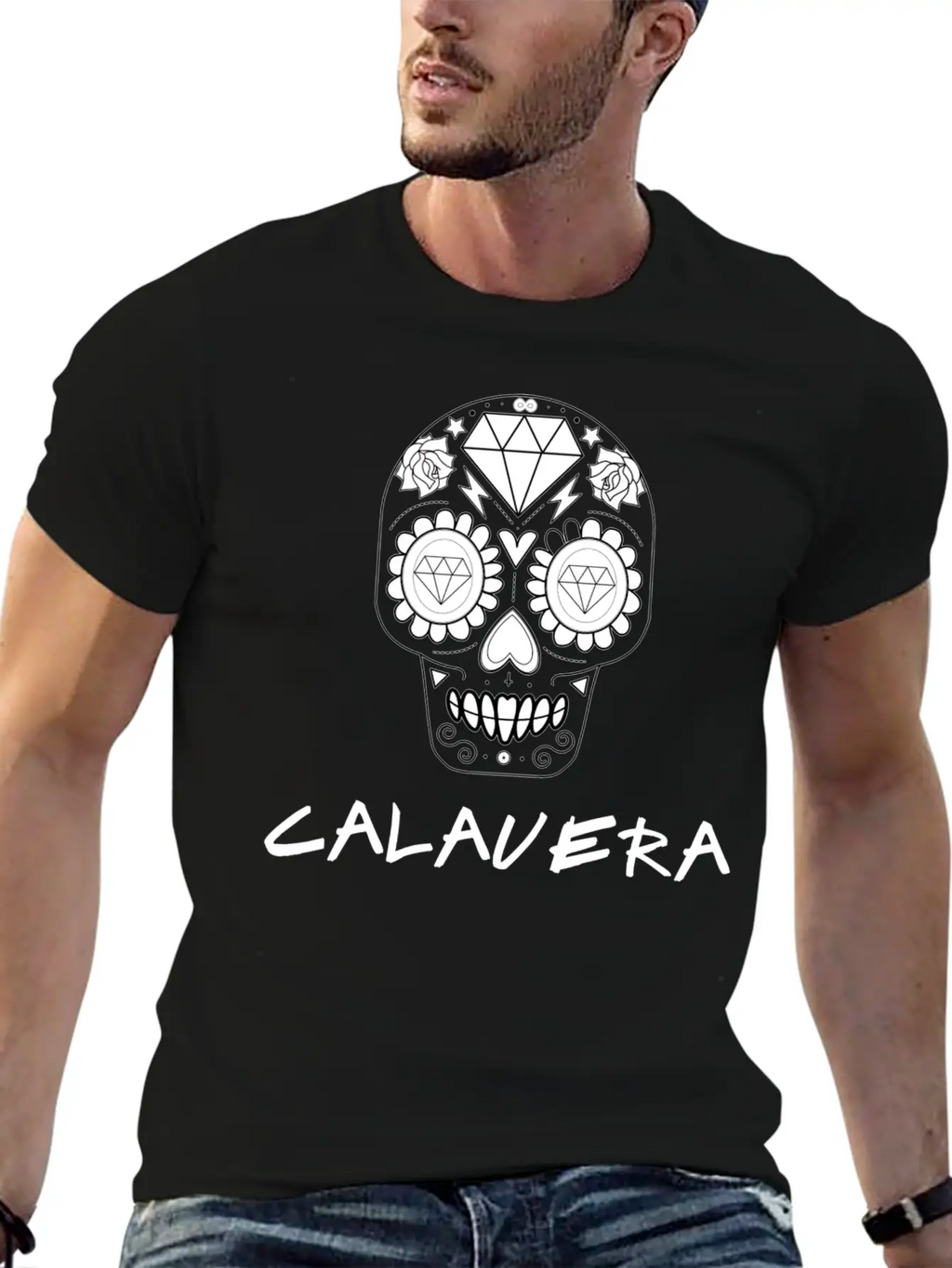 Calavera White Timeless Short Sleeve Tee – Comfy And Minimalist Design