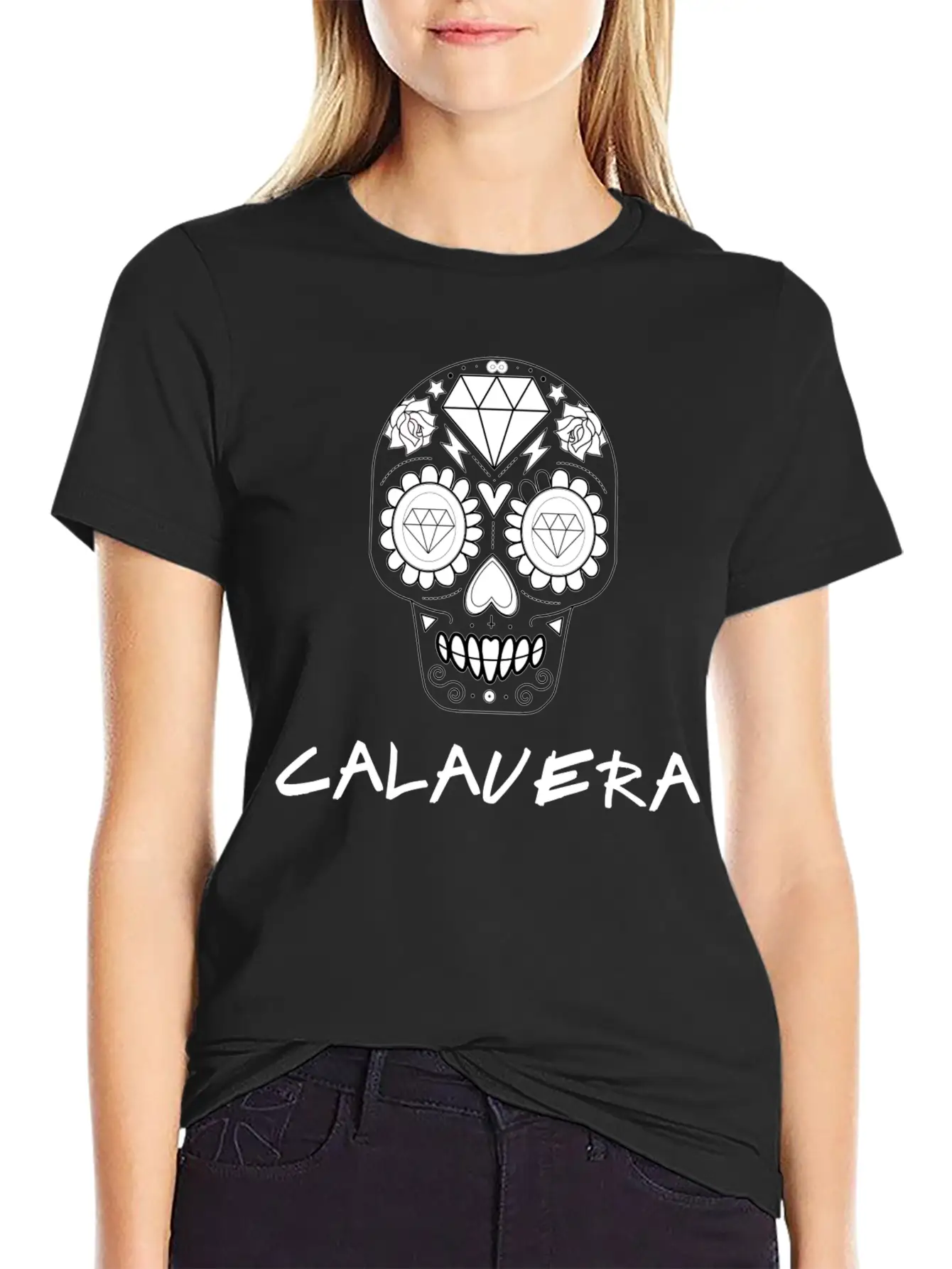 Calavera White Timeless Short Sleeve Tee – Comfy And Minimalist Design