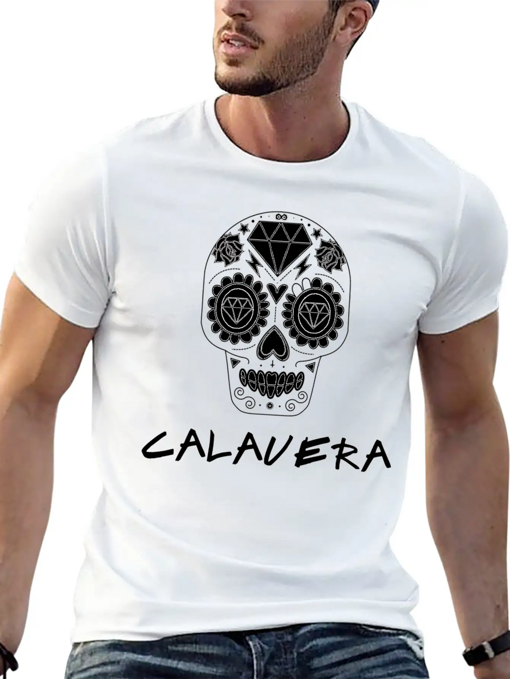 Calavera White Timeless Short Sleeve Tee – Comfy And Minimalist Design