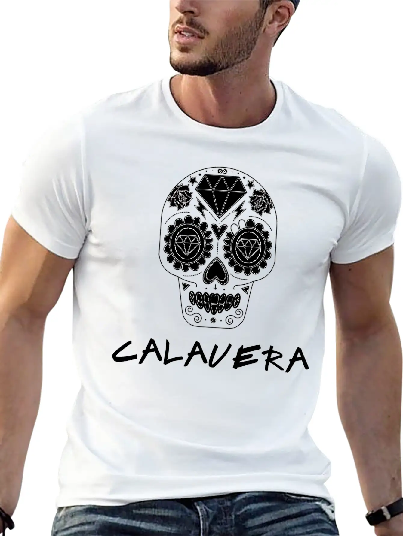 Calavera White Timeless Short Sleeve Tee – Comfy And Minimalist Design