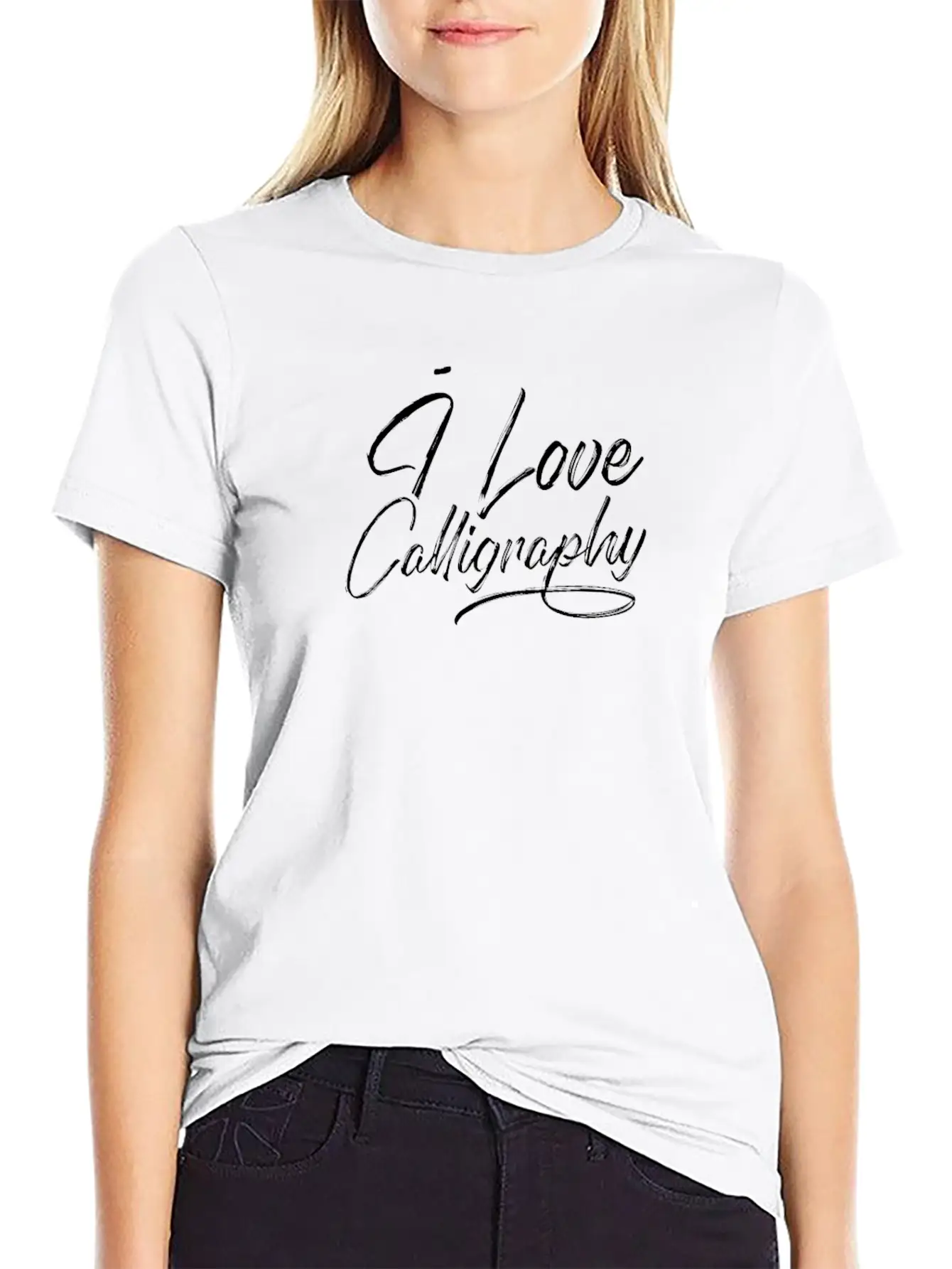 Calligraph Text Handwriting Calligraphy Typography Breathable Graphic T-Shirt – Perfect For Casual Days