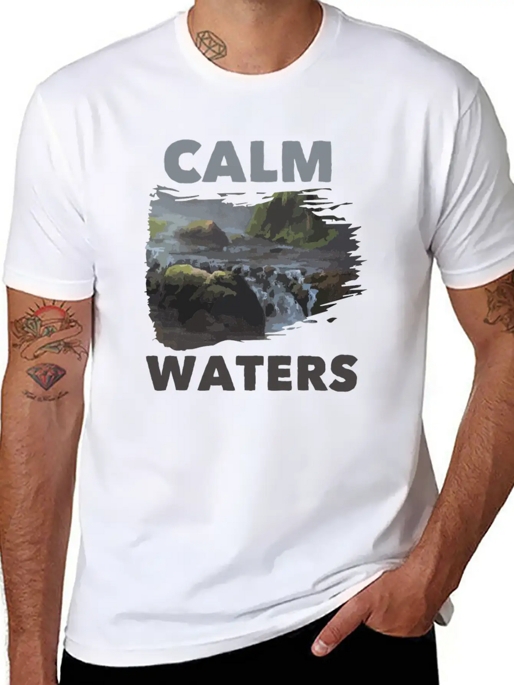 Calm Waters Essential Cotton Tee For Daily Outfits – Unisex Style