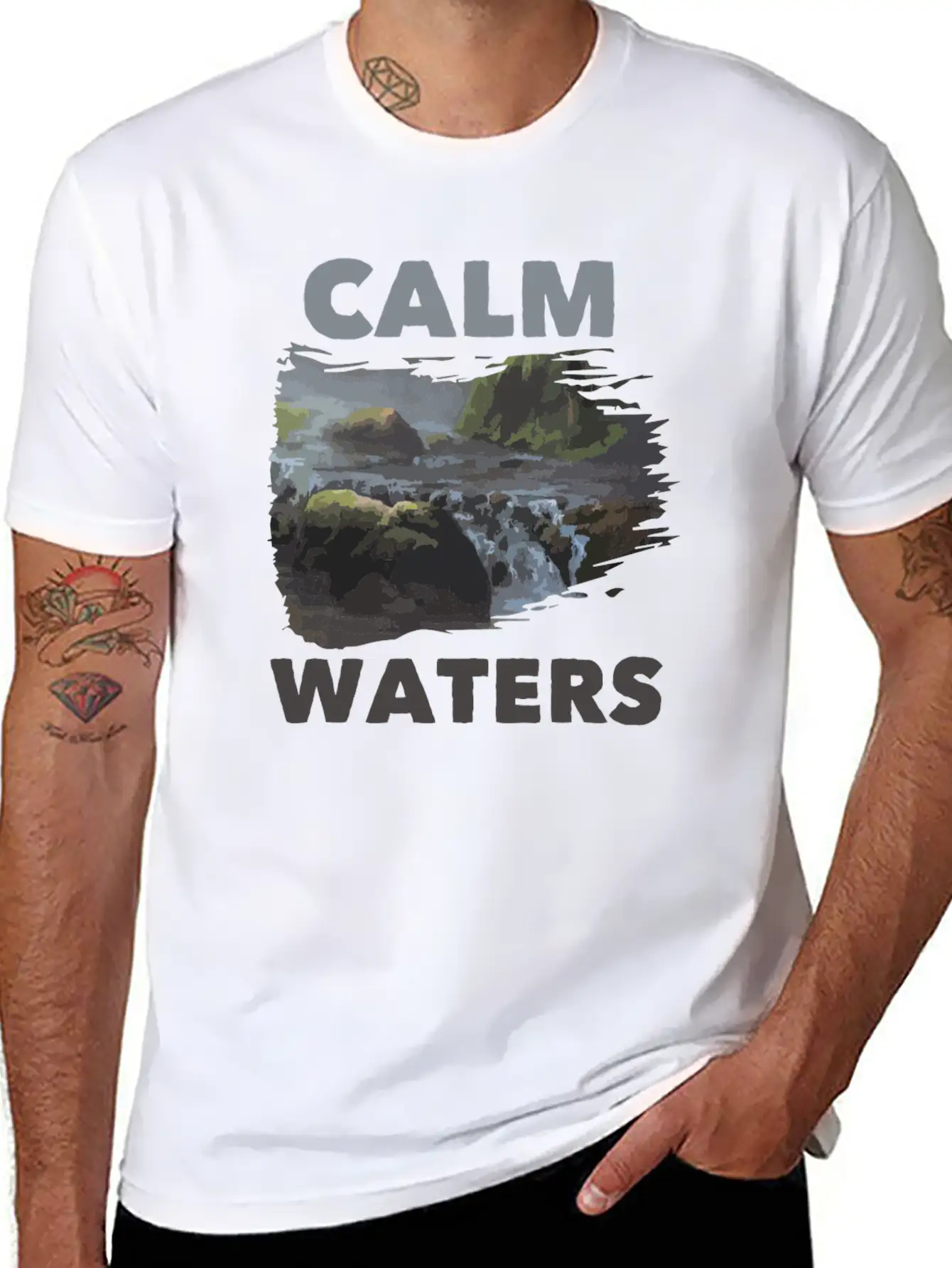 Calm Waters Essential Cotton Tee For Daily Outfits – Unisex Style