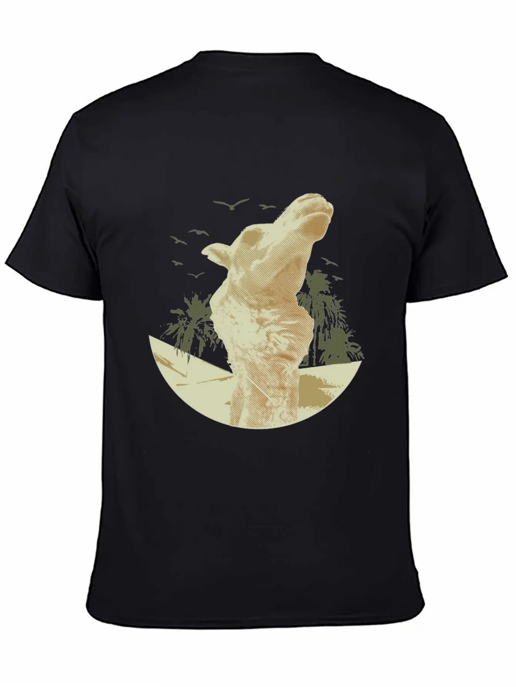 Camel In The Desert With Palm Trees And Sand Classic Cotton Tee – Unisex Comfort For Any Season