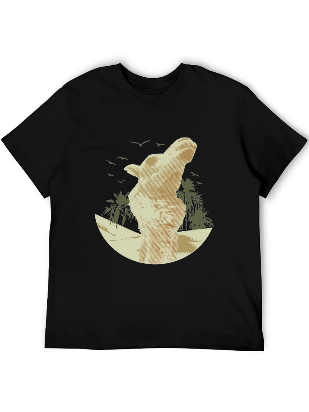 Camel In The Desert With Palm Trees And Sand Classic Cotton Tee – Unisex Comfort For Any Season
