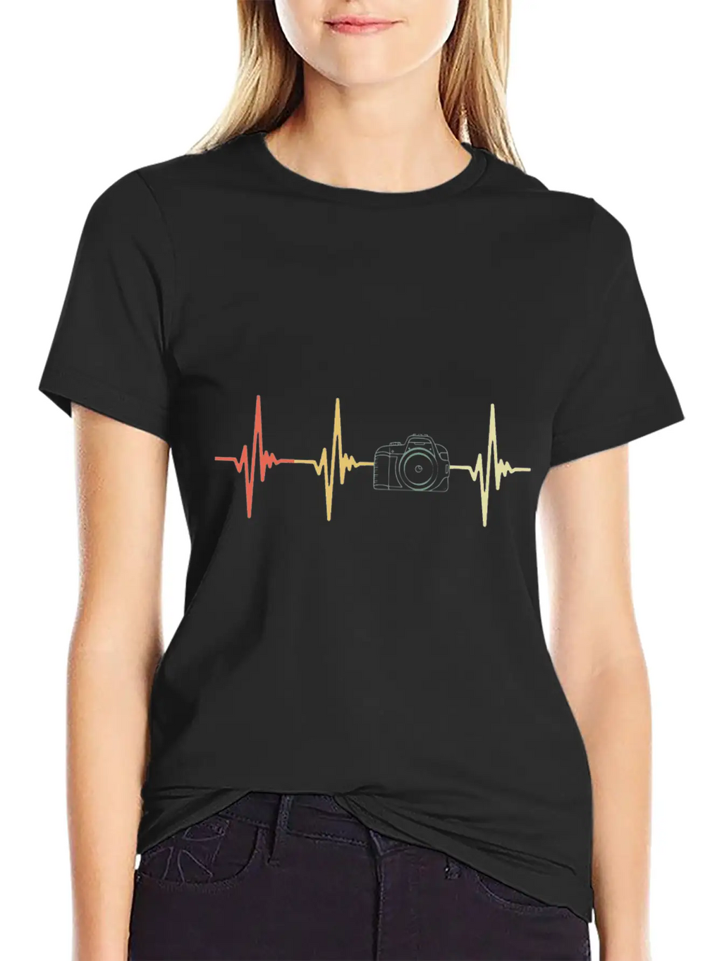 Camera Photography Heartbeat, Photographer Gift, Basic Graphic T-Shirt – Daily Comfort In Soft Cotton