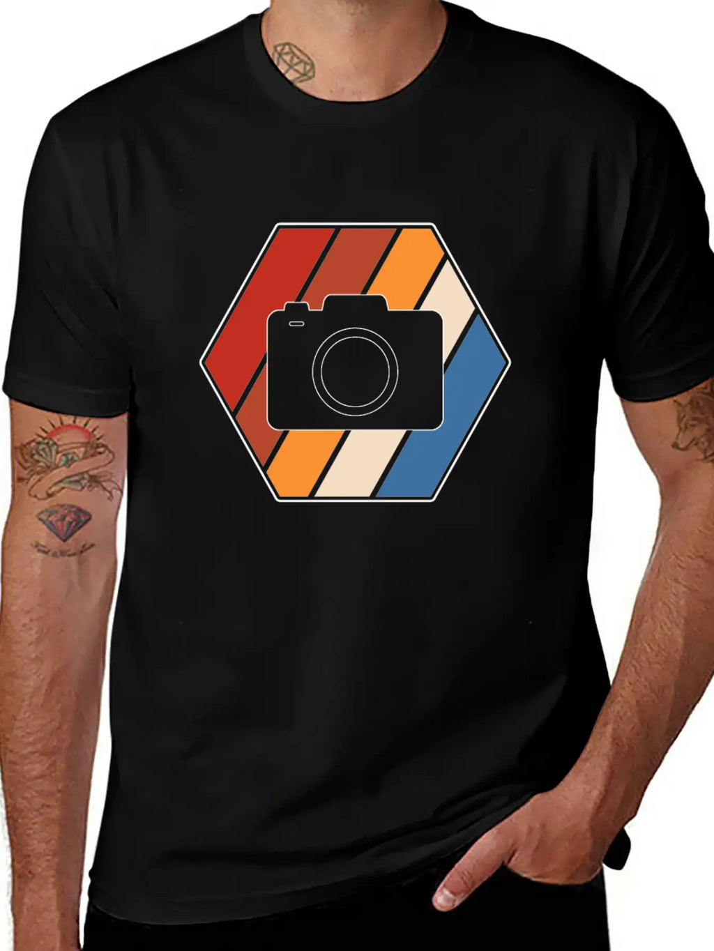 Camera Retro Breathable Soft Cotton T-Shirt – Timeless Casual Look
