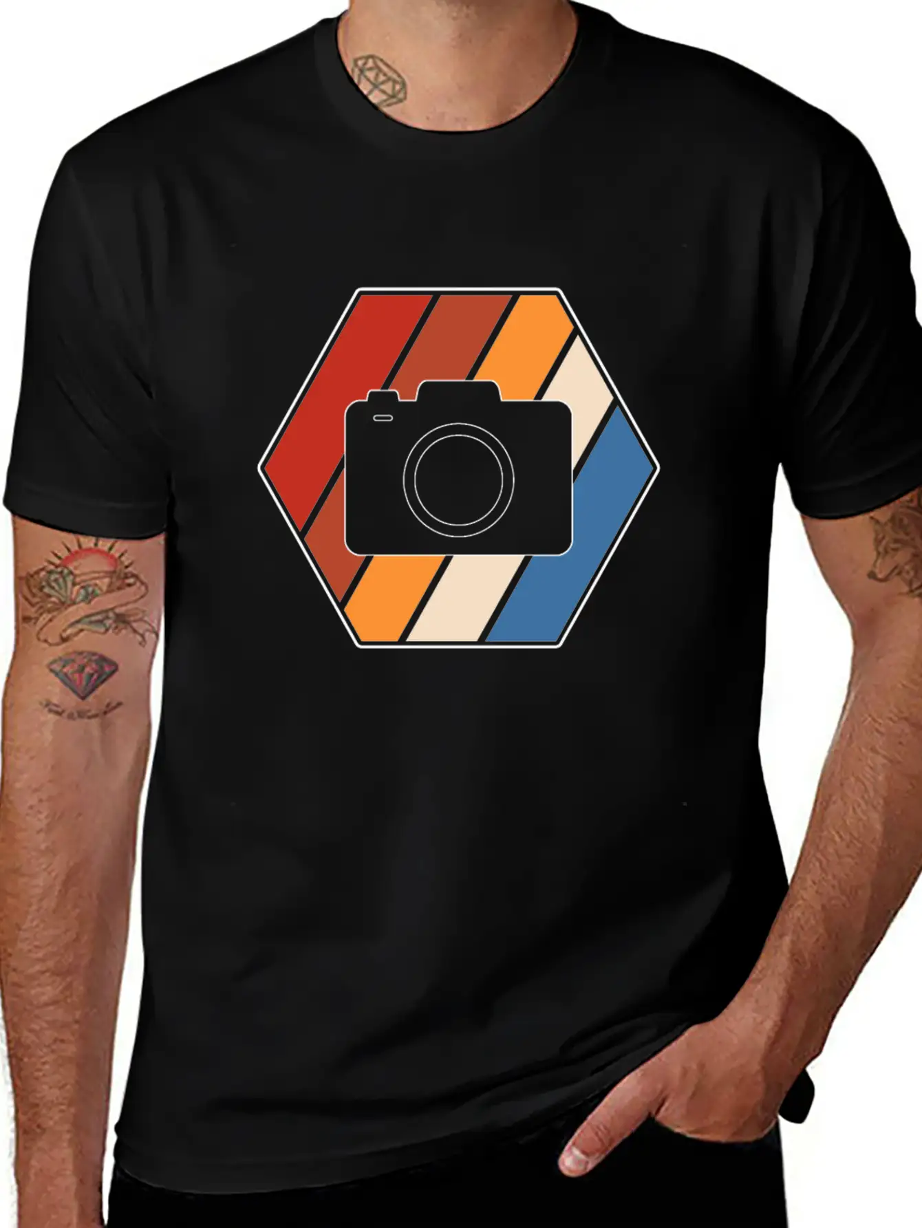 Camera Retro Breathable Soft Cotton T-Shirt – Timeless Casual Look