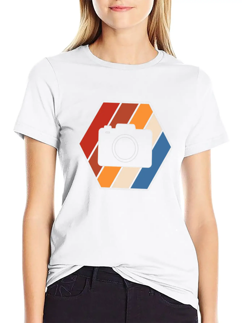 Camera Retro Breathable Soft Cotton T-Shirt – Timeless Casual Look