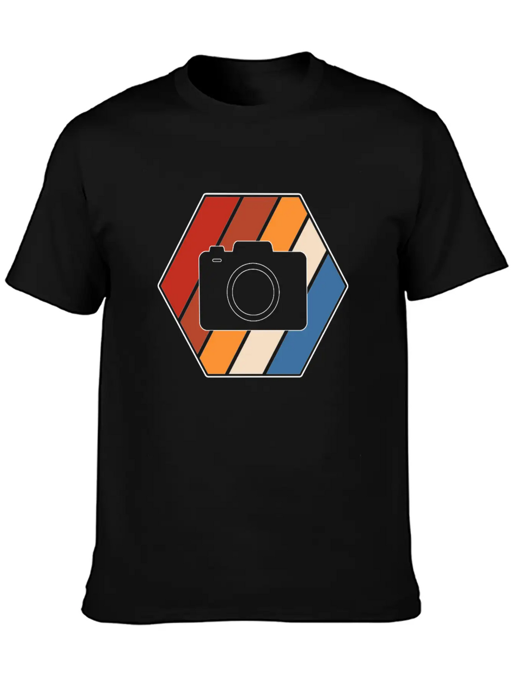 Camera Retro Breathable Soft Cotton T-Shirt – Timeless Casual Look