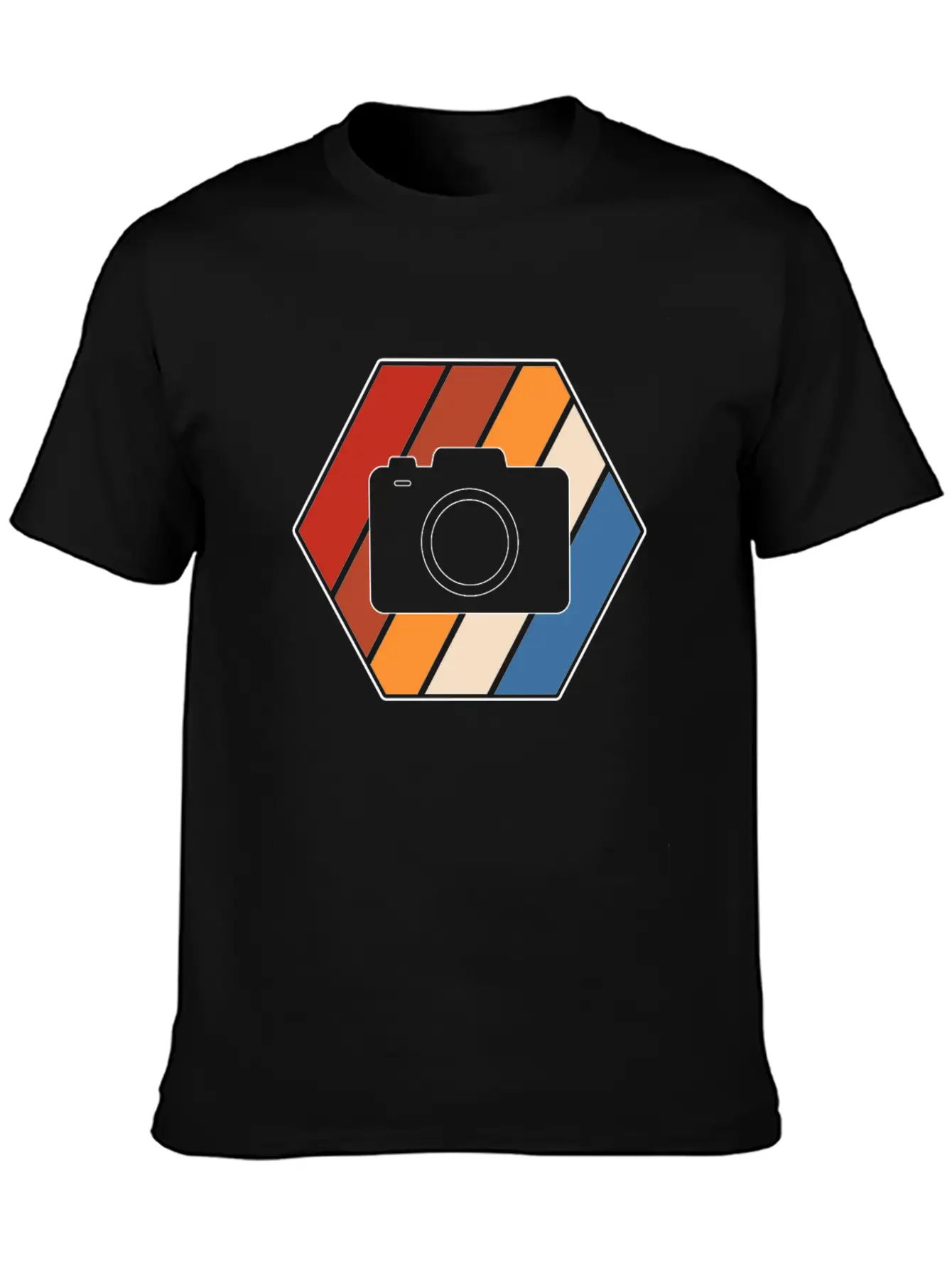 Camera Retro Breathable Soft Cotton T-Shirt – Timeless Casual Look