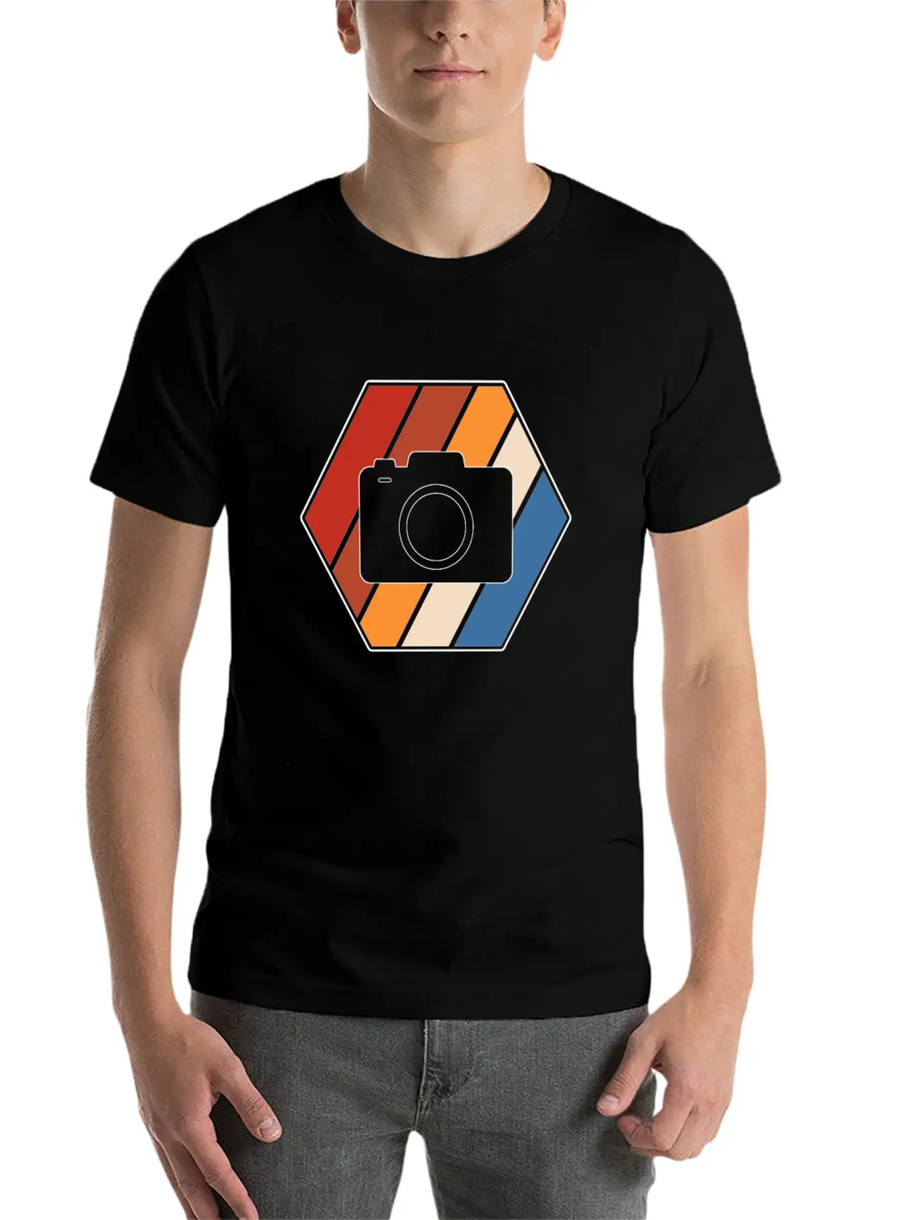 Camera Retro Breathable Soft Cotton T-Shirt – Timeless Casual Look