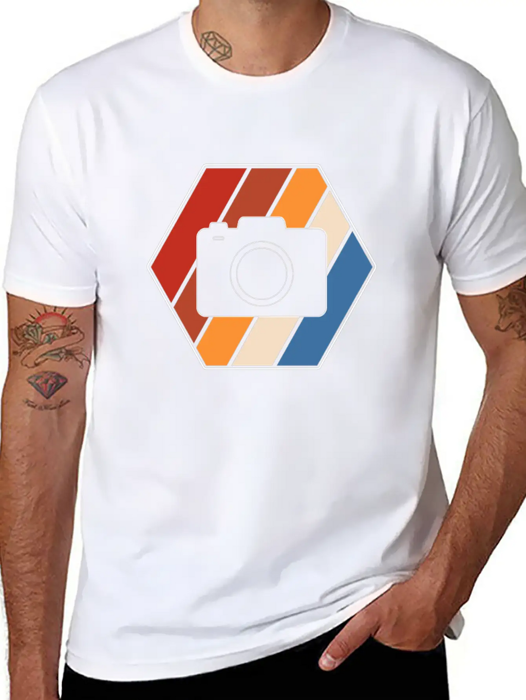 Camera Retro Breathable Soft Cotton T-Shirt – Timeless Casual Look