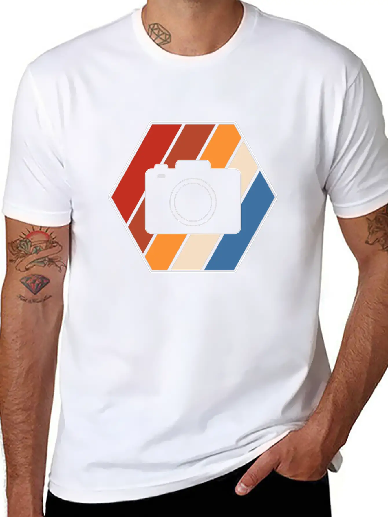 Camera Retro Breathable Soft Cotton T-Shirt – Timeless Casual Look