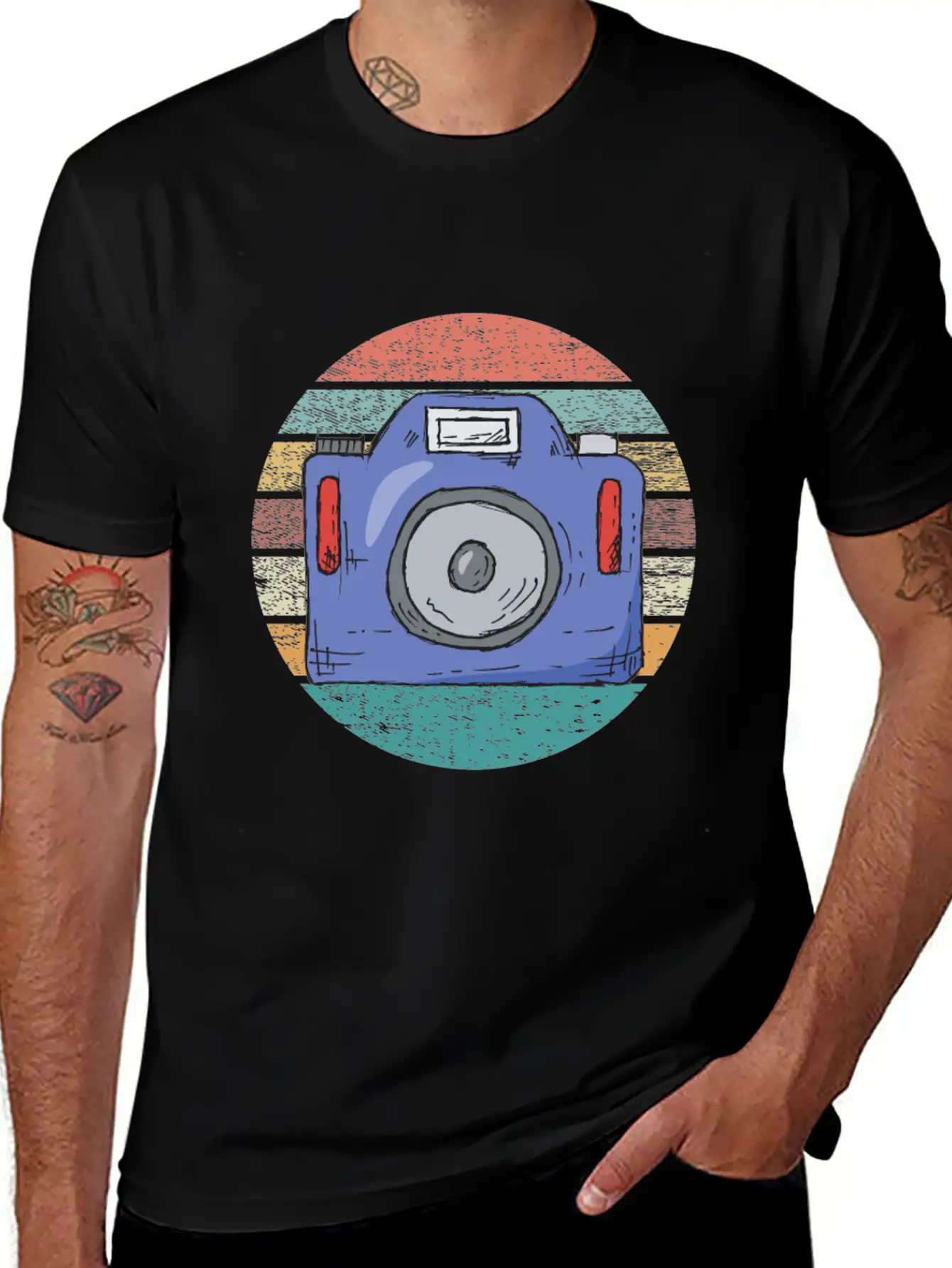 Camera Retro Vintage- Photographer Breathable Soft Cotton T-Shirt – Timeless Casual Look