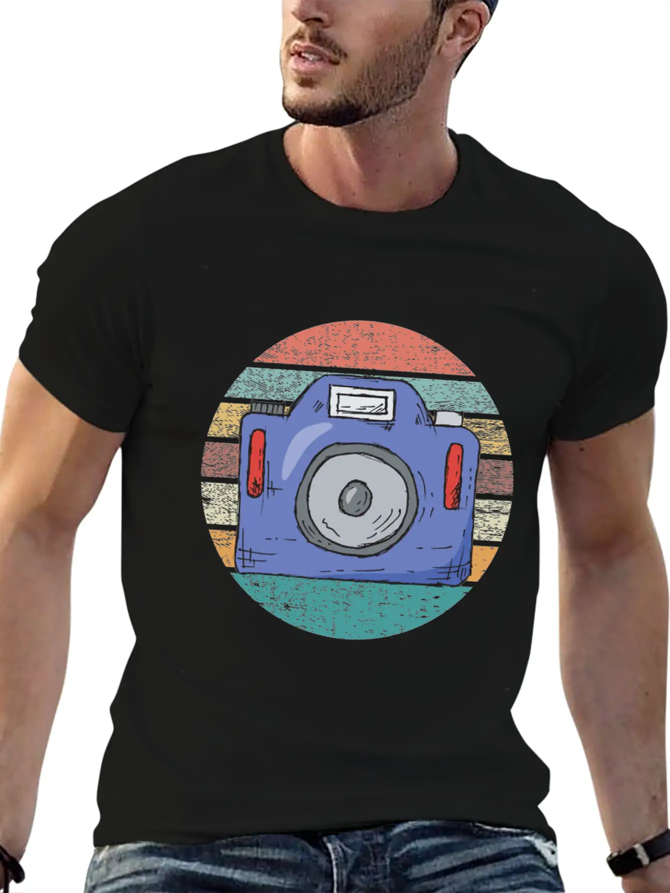 Camera Retro Vintage- Photographer Breathable Soft Cotton T-Shirt – Timeless Casual Look