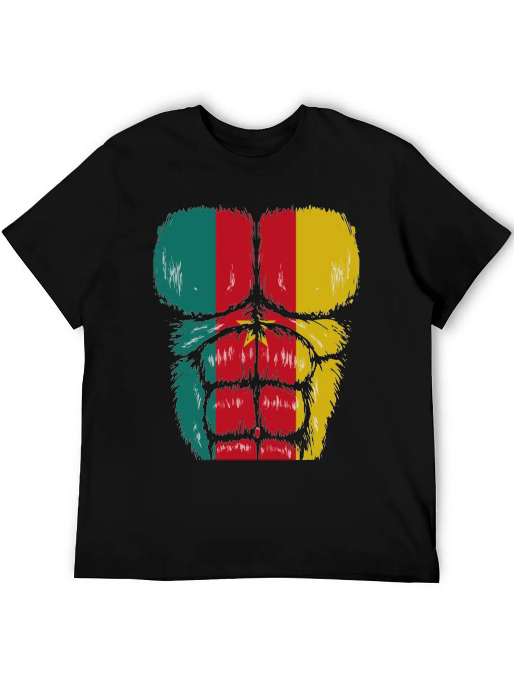 Cameroon Flag Hulk Muscles Relaxed Everyday Tee – Lightweight And Durable Cotton