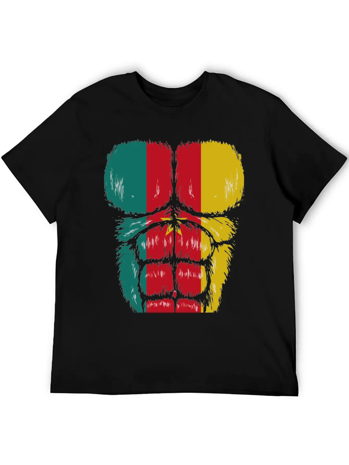 Cameroon Flag Hulk Muscles Relaxed Everyday Tee – Lightweight And Durable Cotton