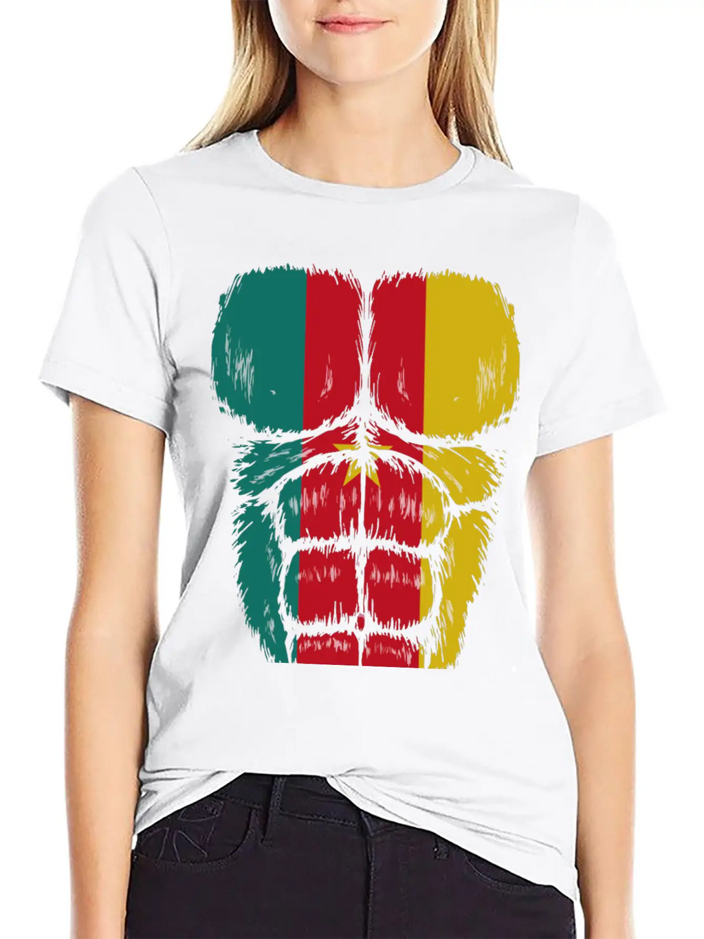 Cameroon Flag Hulk Muscles Relaxed Everyday Tee – Lightweight And Durable Cotton