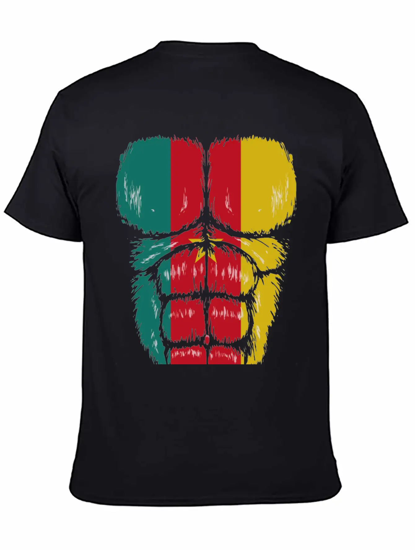 Cameroon Flag Hulk Muscles Relaxed Everyday Tee – Lightweight And Durable Cotton