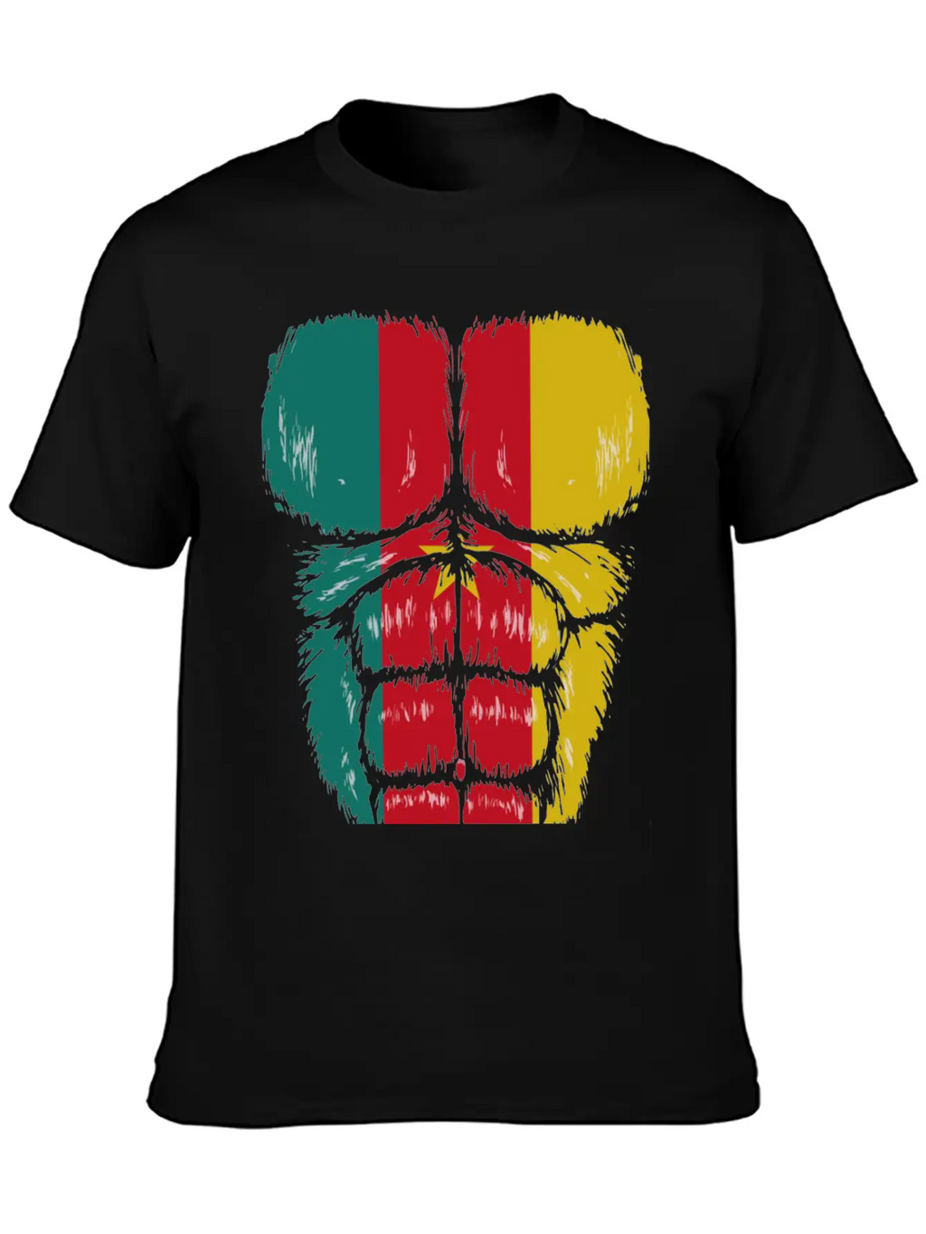 Cameroon Flag Hulk Muscles Relaxed Everyday Tee – Lightweight And Durable Cotton