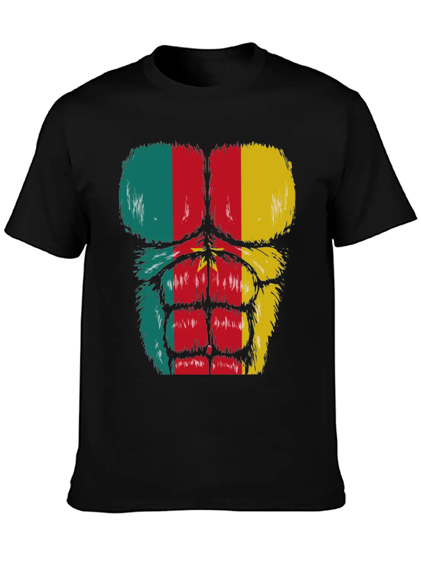Cameroon Flag Hulk Muscles Relaxed Everyday Tee – Lightweight And Durable Cotton