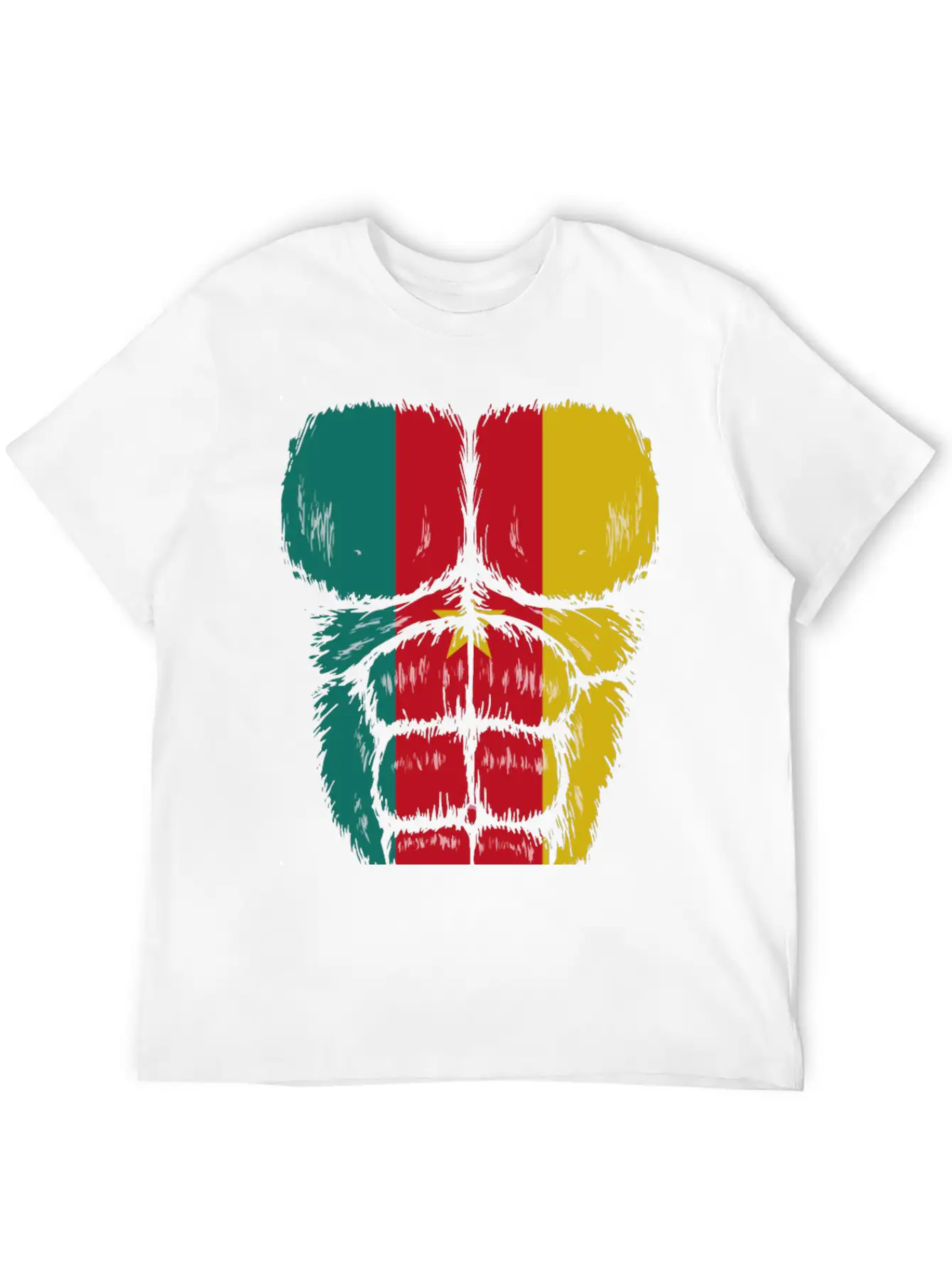Cameroon Flag Hulk Muscles Relaxed Everyday Tee – Lightweight And Durable Cotton
