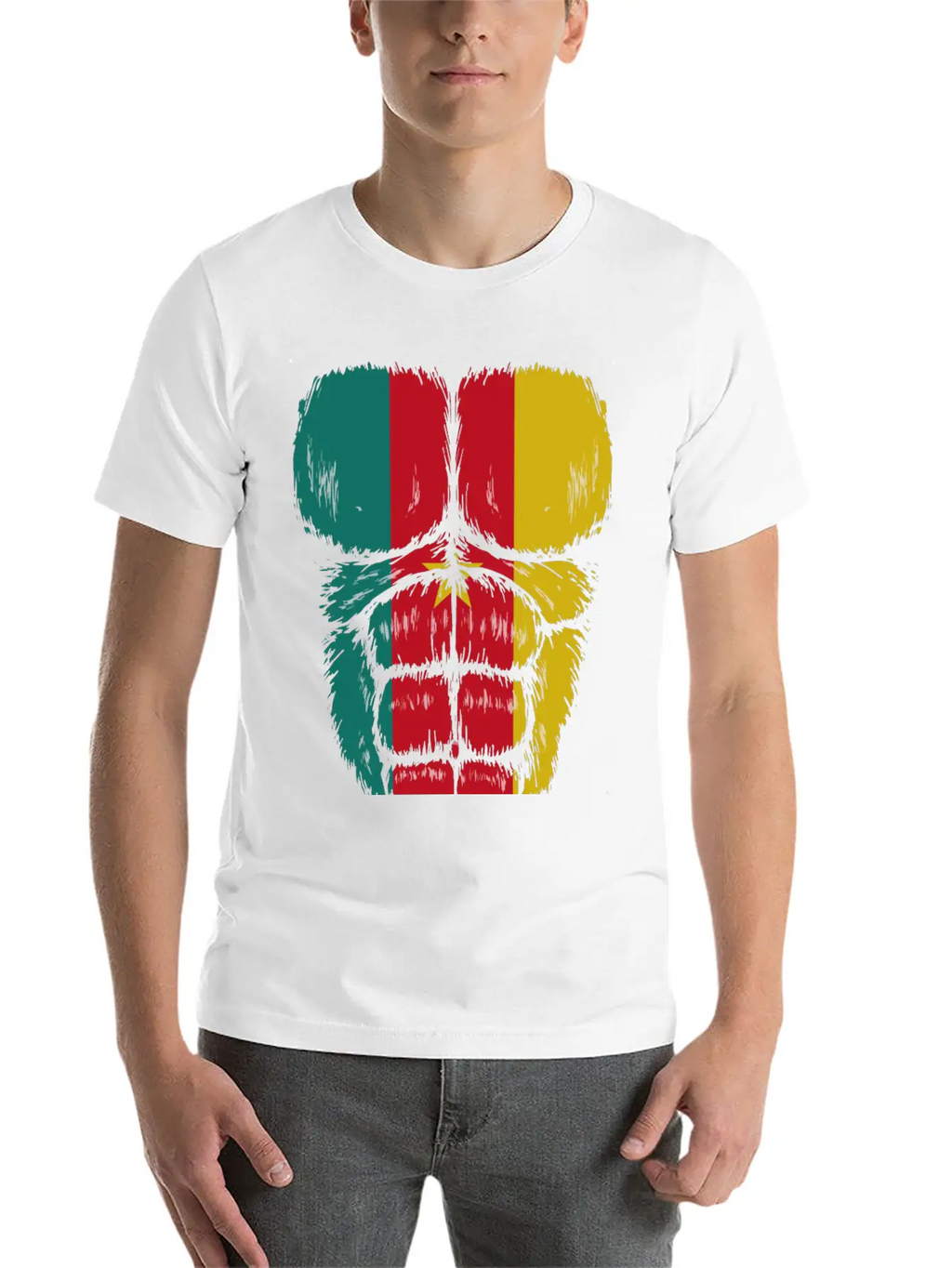 Cameroon Flag Hulk Muscles Relaxed Everyday Tee – Lightweight And Durable Cotton