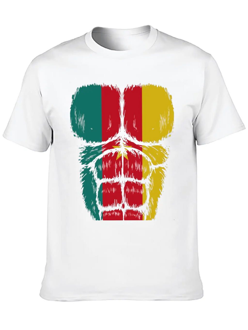 Cameroon Flag Hulk Muscles Relaxed Everyday Tee – Lightweight And Durable Cotton