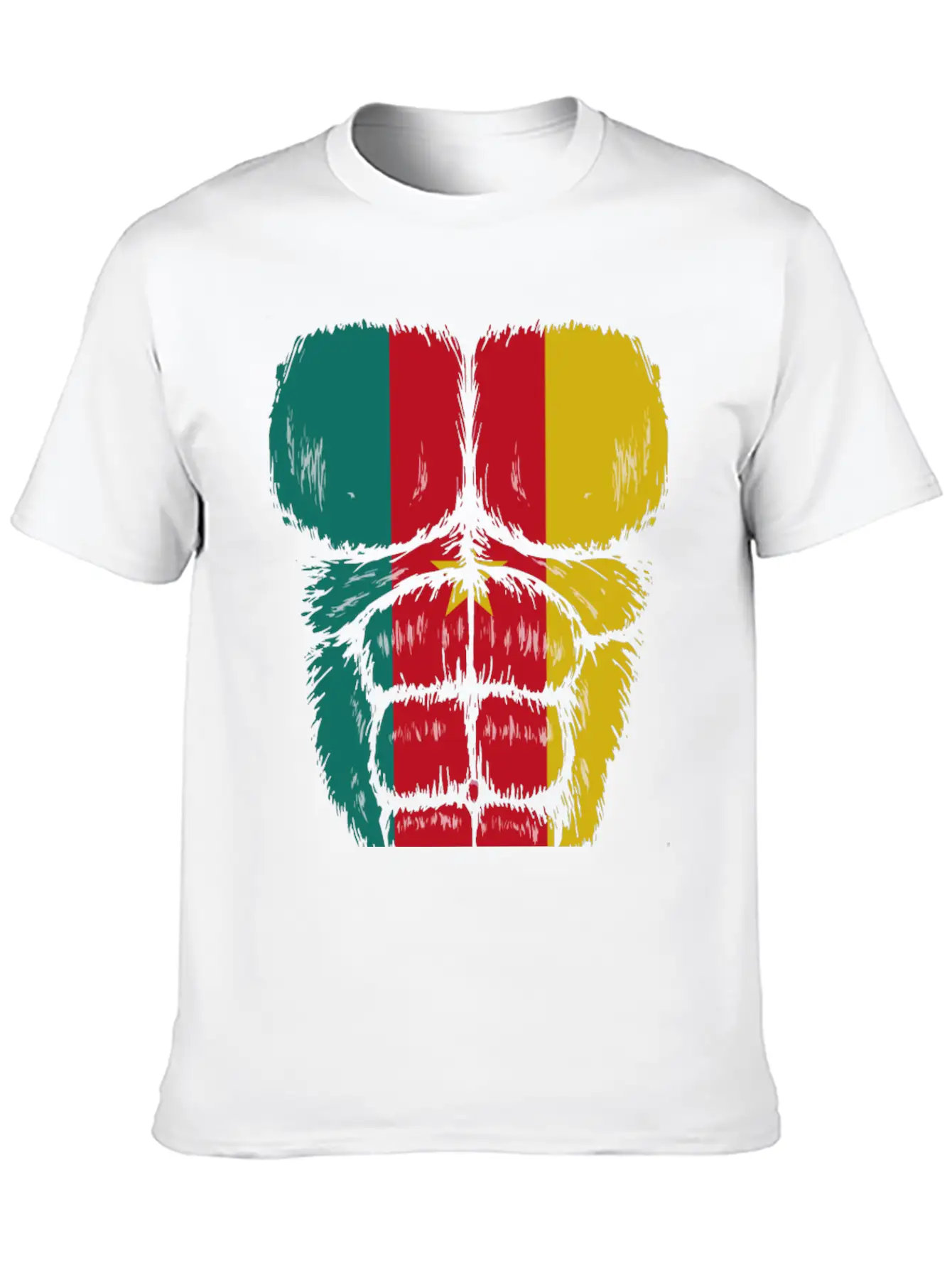 Cameroon Flag Hulk Muscles Relaxed Everyday Tee – Lightweight And Durable Cotton