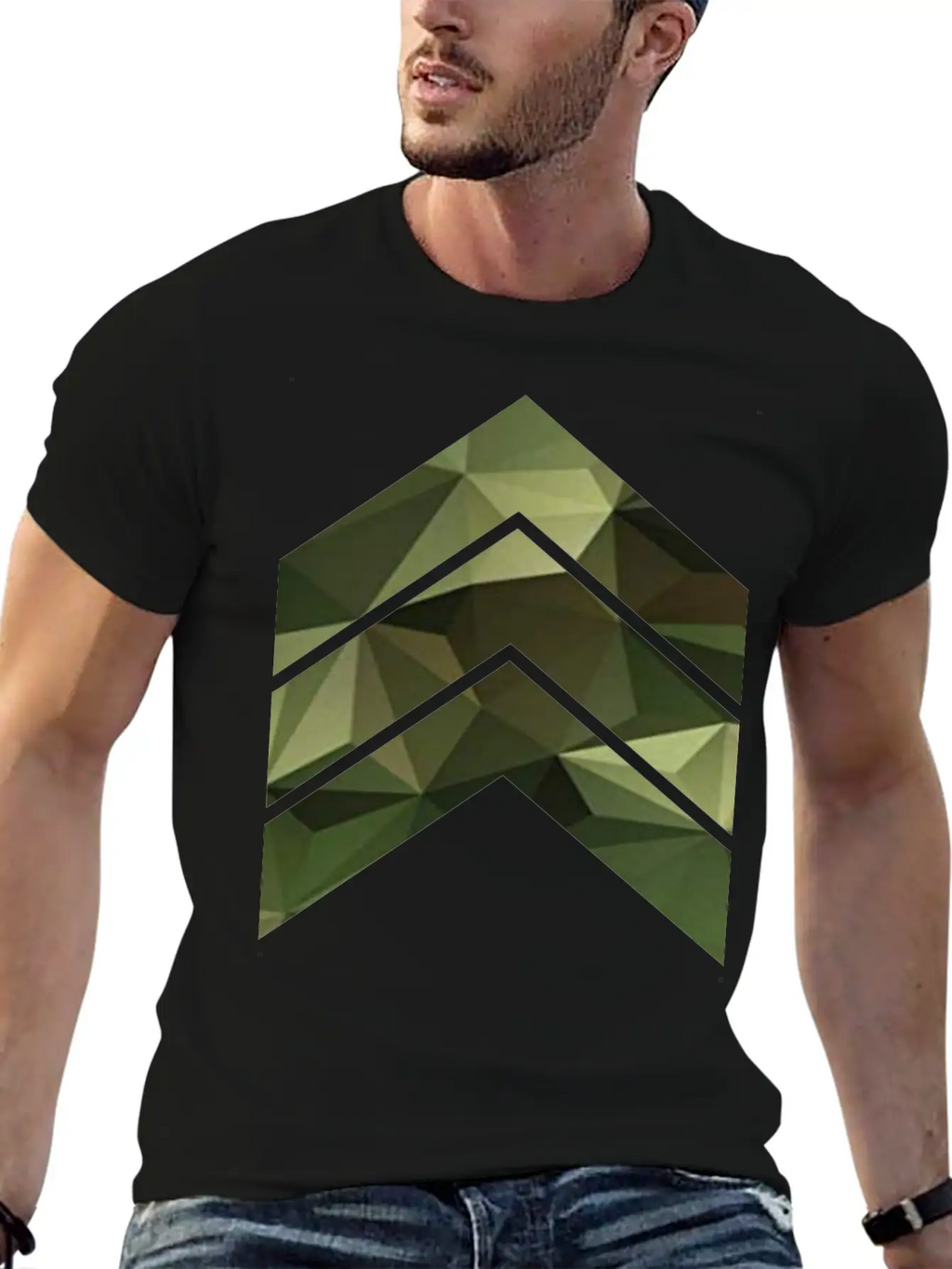 Camouflage Triangles / Arrows Relaxed Everyday Tee – Lightweight And Durable Cotton