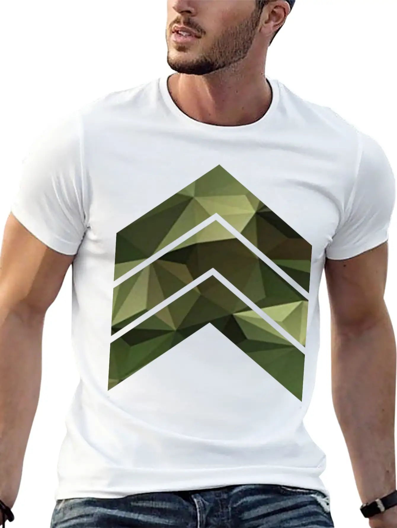 Camouflage Triangles / Arrows Relaxed Everyday Tee – Lightweight And Durable Cotton