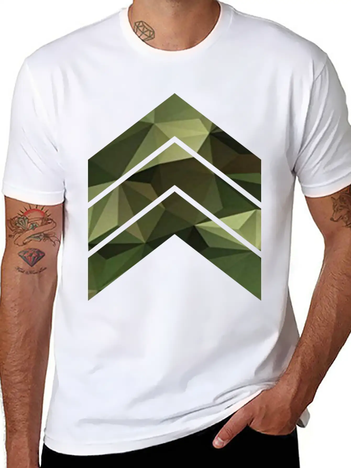Camouflage Triangles / Arrows Relaxed Everyday Tee – Lightweight And Durable Cotton