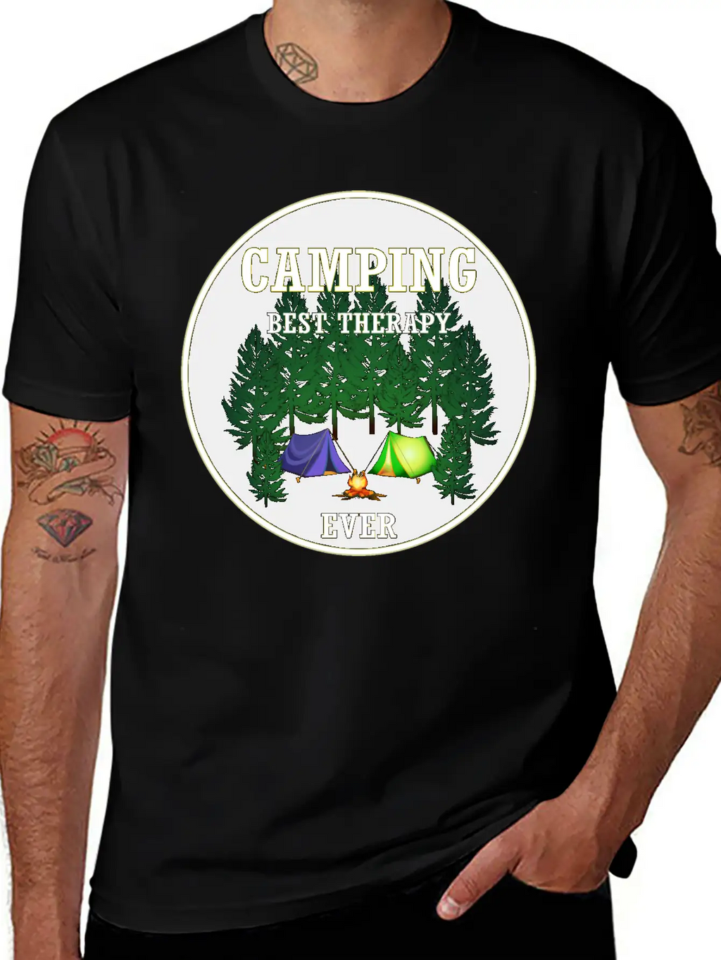 Camping Best Therapy Ever Stylish Everyday T-Shirt – Unisex Basic Cotton Tee