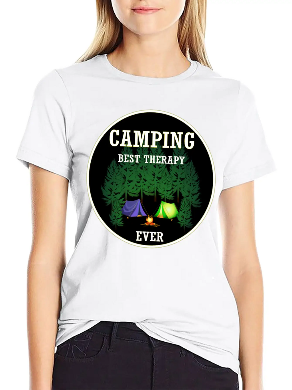 Camping Best Therapy Ever Stylish Everyday T-Shirt – Unisex Basic Cotton Tee